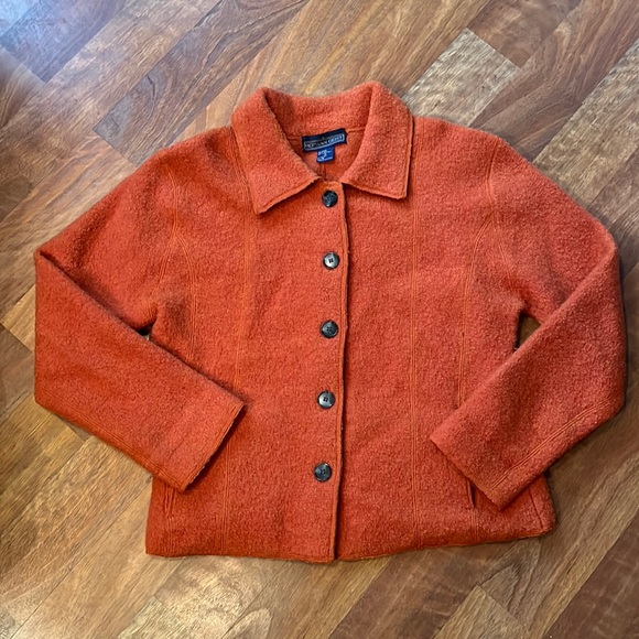 Herman Geist Sweaters - EUC Herman Geist 100% wool burnt orange button down sweater